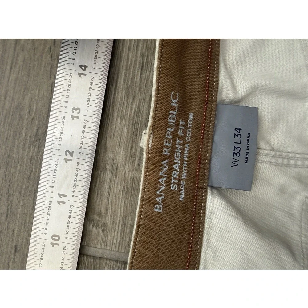 White Banana Republic Straight Fit Pima Cotton W33 L34 Front Stains/Priced Low!‎